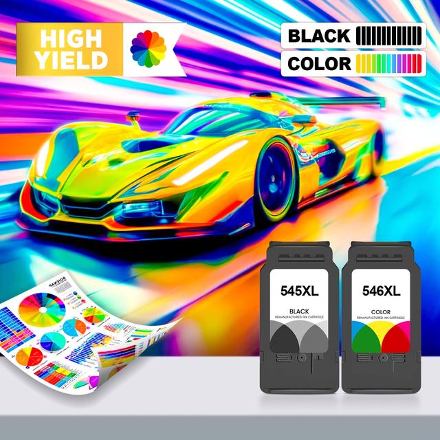 TEMU Cartouches d'encre rénovées pour imprimantes Canon PG545XL et CL546XL, compatibles avec les modèles TS3355, TS3350, TS3150, MG3050, MG2950, TR4550, TR4650 et MX495