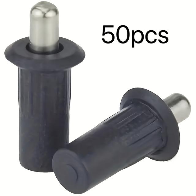 TEMU 50 sztuk nowoczesnych, metalowo-plastikowych zawleczek sprężynowych do napraw, odpowiednich do rolet, drzwiczek szafek i półek meblowych