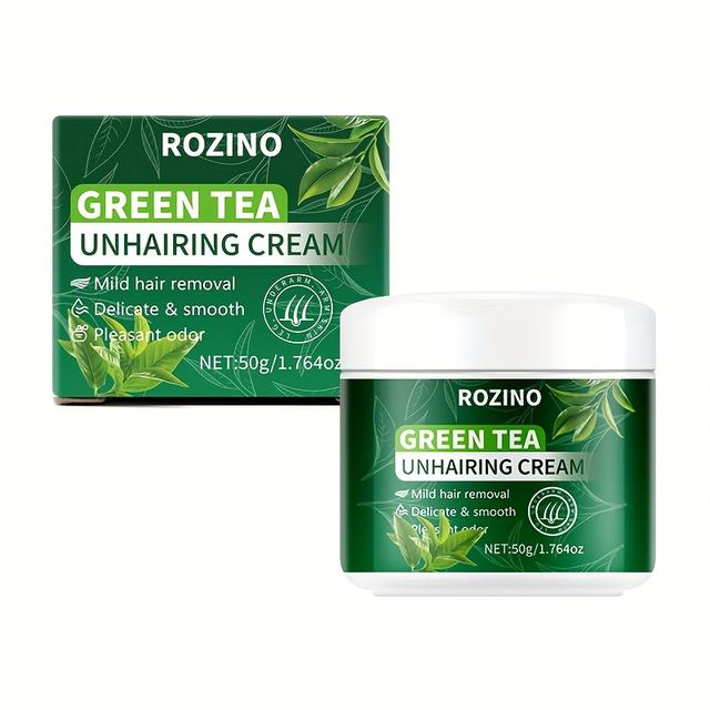 TEMU 50g Suitable For Men And Women, Featuring Green Tea For And Experience. This Plant-based Cream Offers A Solution For Hair Removal, Ensuring Smooth Results In 1 Step. Perfect For Fa