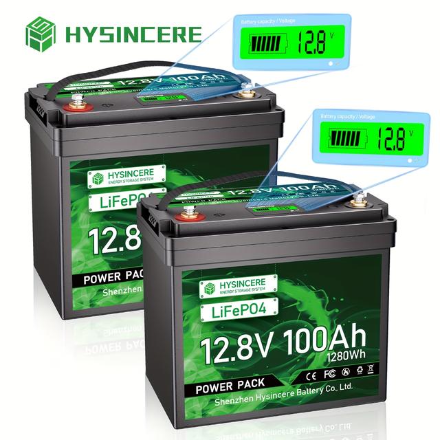 TEMU Halloween Outdoor Backup ! 2 Pack 12v 50ah/100ah Lifepo4 Lithium Battery, Hysincere + Cells With For Cells Production Parameters, 10 Years , Suitable For Rvs, Solar Power And Off-grid Systems.