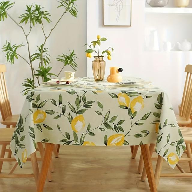 TEMU Vinyl Rectangular Tablecloth | 1pc Kitchen Table Cover | Flannel Backing | Suitable For Indoor And Outdoor Decoration, Kitchen, And Crafting Tablecloths