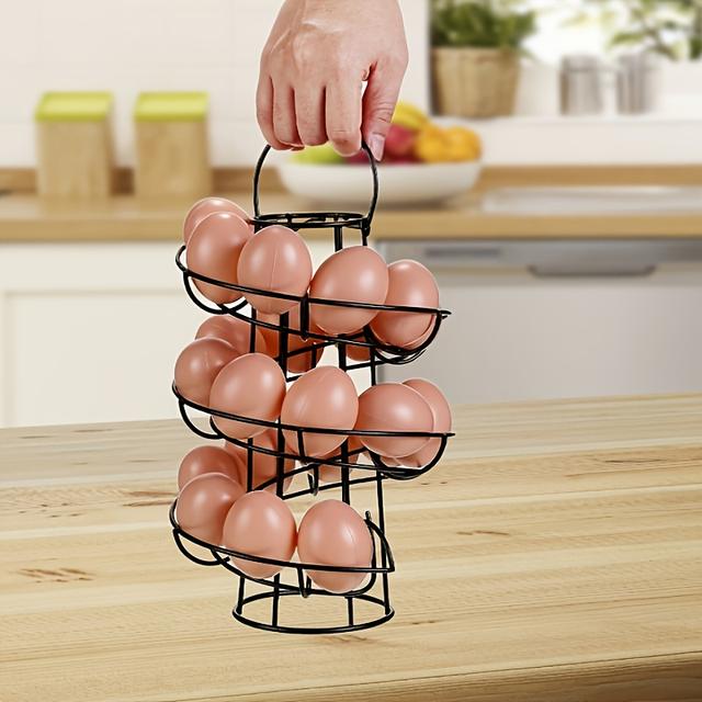 TEMU Handle Of Wire Egg Rack, Kitchen Desktop Organization, Multifunctional For Coffee Capsule And Egg And Golf Ball Storage, Portable Storage, Display, Egg Container, Black, Holiday Gift