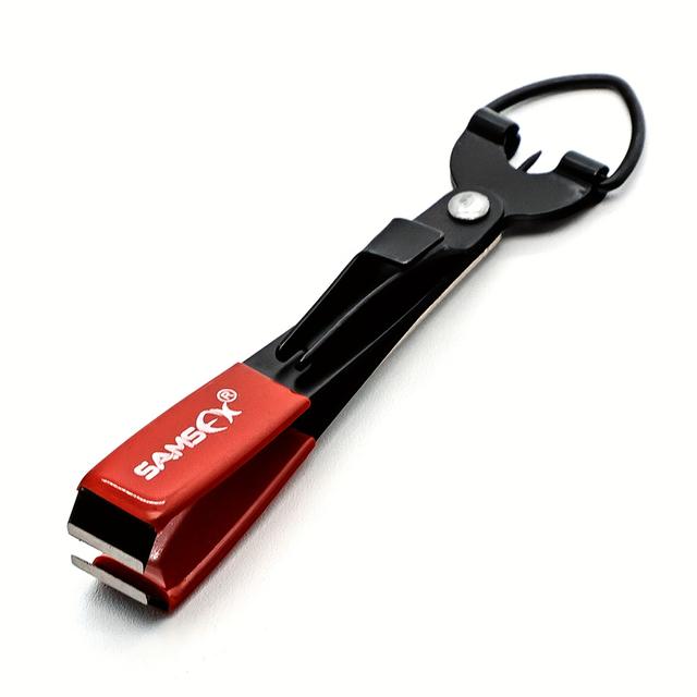 TEMU 4-in-1 Multifunctional Fishing Tool With Hook, Clip, File, And Eye Cleaner - & For Efficient Fishing Preparation, Fishing Gear, Sleek Metallic Finish, Sturdy Construction