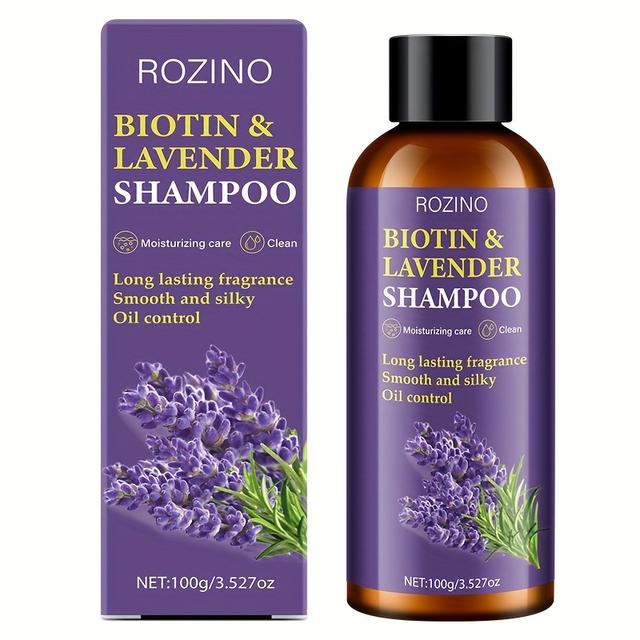 TEMU 100g Biotin Lavender Shampoo, Rich In Biotin Lavender, Shampoo Soft Foam, Moisturizing Smooth Hair, Suitable For All Hair Types For Men And Women, Hair, Oil Hair Perm Dye , Father's Day Day Gift