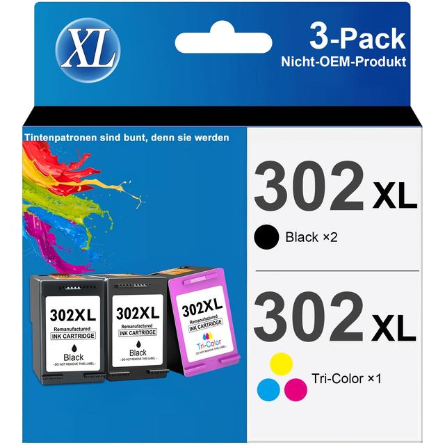 TEMU 3 Packs Compatible 302xl 302 Multipack Printer Cartridge For 1110, 2130 3630 3636 3639, 3830 3831 3833, 4520 4525 4527 4650 4652 4655 5230, 4520 4525.