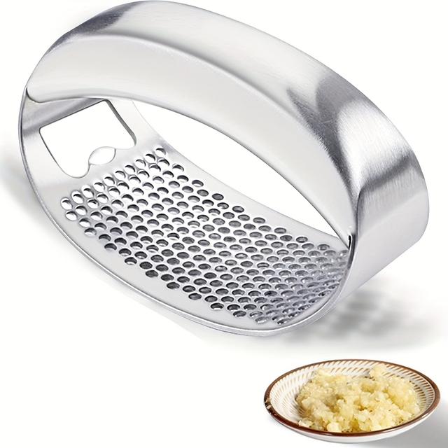 TEMU Stainless Steel Garlic Press - Heavy-duty Garlic Crusher With Ergonomic Handle, Rust-resistant & For Kitchen Cooking And Outdoor Bbqs