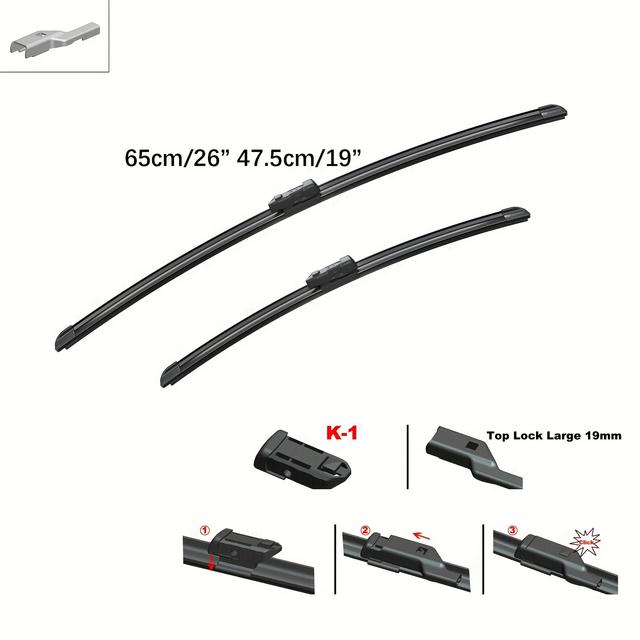 TEMU For Vw For T Roc Front Wiper Blades 2017-2024 Windscreen Windshield Window Accessories 2017 2018 2019 2020 2021 2022 2023 2024
