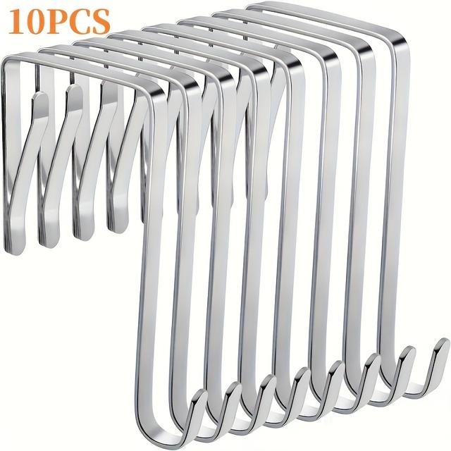 TEMU Pack Of 10 Door Hooks, Adjustable -of-door Hook For Cabinets, Dorms, Bathrooms, Kitchens - , , Desk & Drawer Organizer For Home Storage