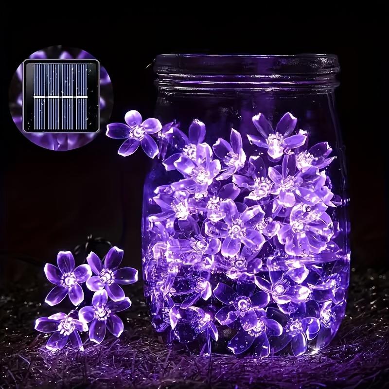 TEMU Solar Purple Cherry String Lights, 8 Functions, Courtyard Balcony Outdoor Camping Decorative Light String, Holiday Led Atmosphere Light, 6.5m 30 Lights