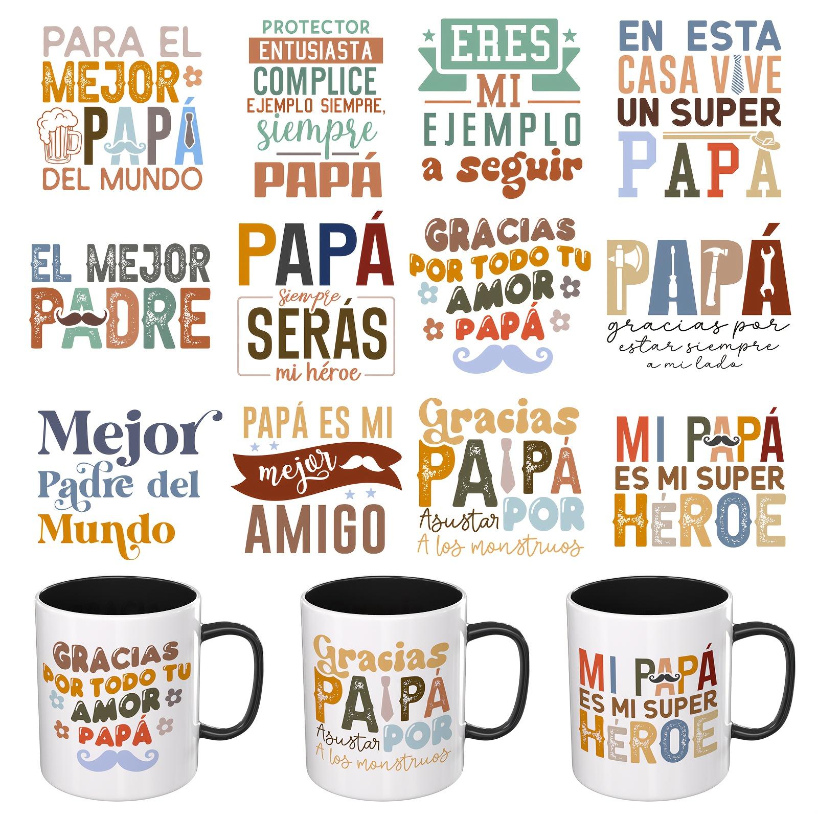 TEMU Vaso UV DTF - 12 piezas/SET Frases para , se usa para tazas, mesas y sillas, empaque de de regalo, botellas , vidrio. Transferencia UV DTF de adherencia (solo , no )