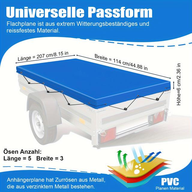 TEMU Faltbare Anhänger-Abdeckung -Abdeckung Oxford-Stoff Winddicht Sonnenbeständig für Wohnmobil Van Outdoor, LKW-Ladeflächenabdeckung, Anhänger-Abdeckung