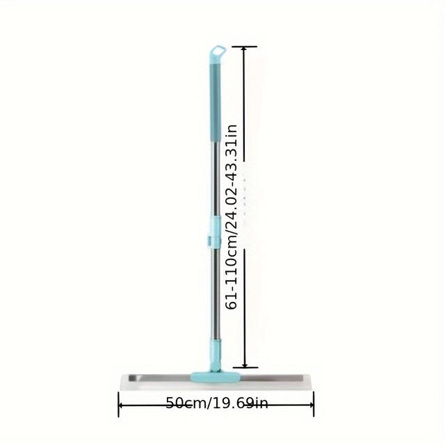 TEMU مكنسة سحرية قابلة للتمديد بطول 20 بوصة مع ممسحة سيليكون - مثالية للحمامات، المطابخ، غرف المعيشة، غرف النوم