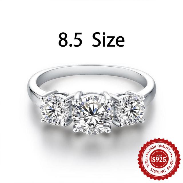 TEMU 925 Sterling Silvery Moissanite Women's Ring, High-quality Moissanite Engagement Ring, Engagement Gift For Wife, Anniversary Gift, Christmas Gift, Gift, Gift Box