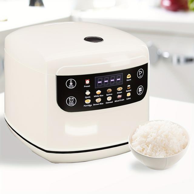 TEMU 10in 1 Electric Rice Cooker With Non Stick Inner Pot, 24-hour Start, 67.63 Ounces, White