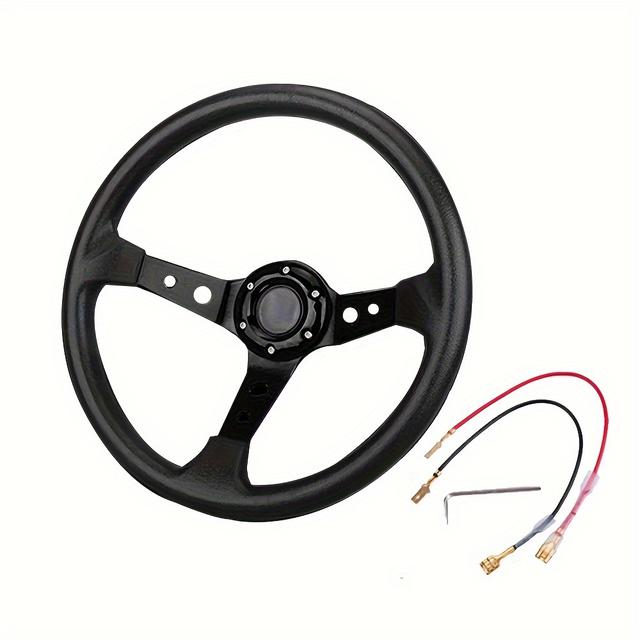 TEMU 14 Inch Frame Modified Sports Steering Wheel 350mm Steering Wheel Steering Wheels High-quality