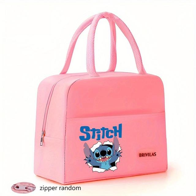 TEMU 1 Stitch Lunch Bag | Non-food Contact | Dopamine Color Options | Portable Handle For Easy Carrying | Essential Back-to-school Item, Non-food Contact