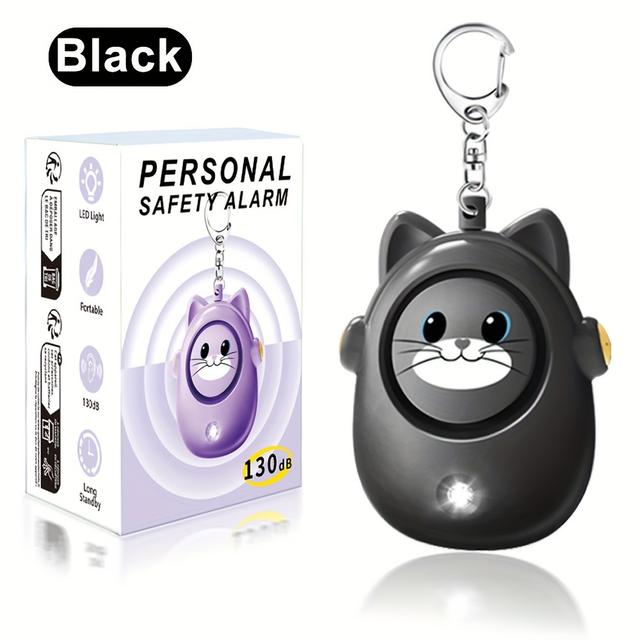 TEMU Personal Safety Alarm Keychain For Women - 130db Loud Siren, Strobe Led Flashlight, Emergency Security Device For Elderly & Men
