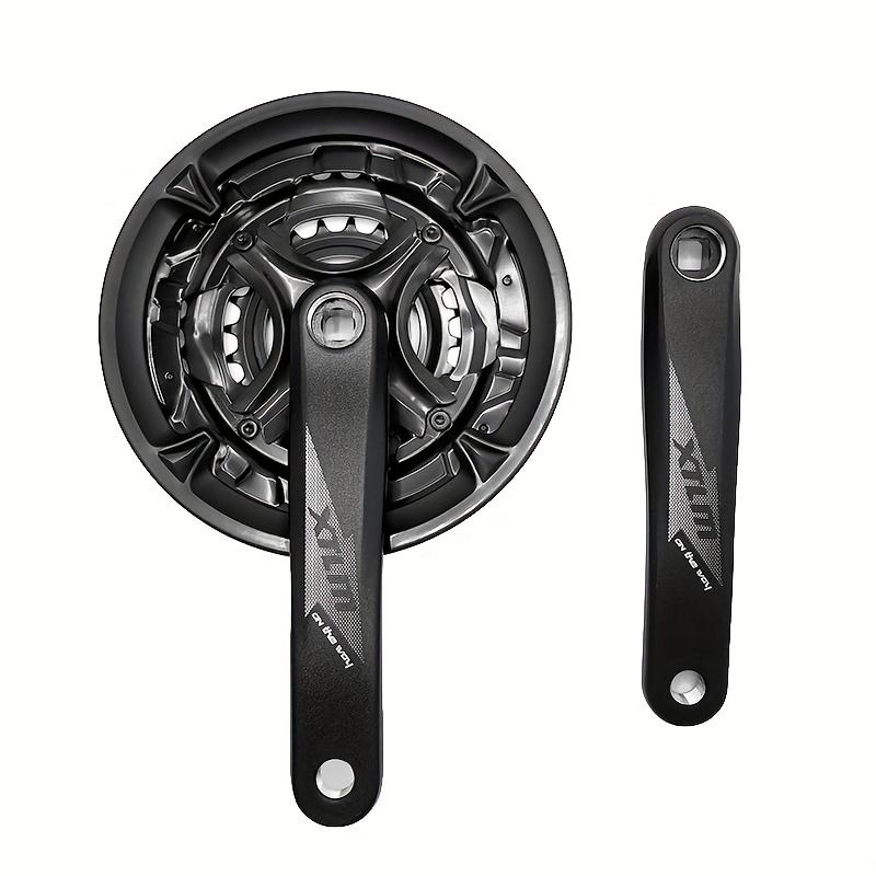 TEMU 1 Set Aluminum Alloy Mountain Bike Caliper And Crankset, Bicycle Crank Arm Square Hole 170mm, Bicycle Gear Disc (24/34/42t), Plate, Suitable For 7/8/9 Speed