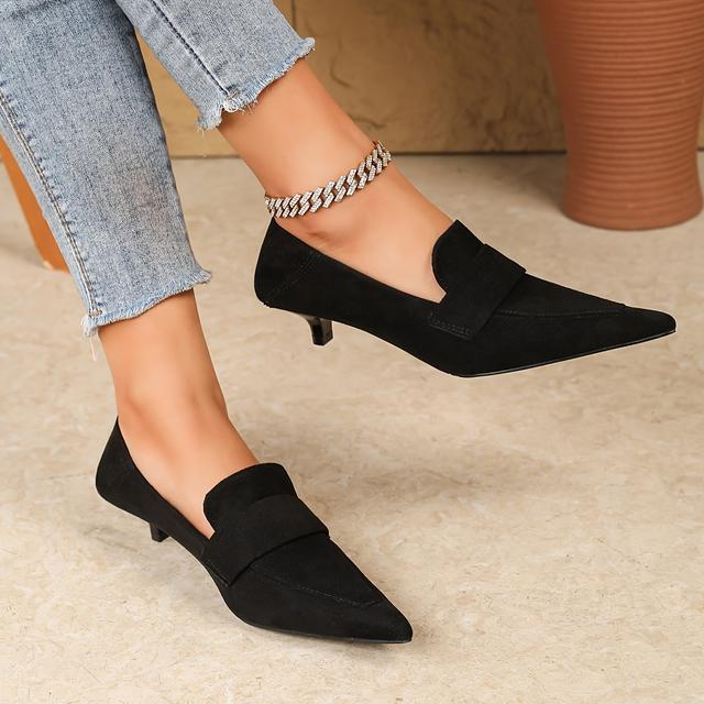 TEMU حذاء نسائي بكعب عالي مدبب ومسطح، كعب نحيف ومربع الأمام مفتوح الأمام، تصميم فرنسي أنيق ومتعدد الاستخدامات لصيف 2025، مثالي للعمل والتنقل، مريح ومسطح، مقاسات كبيرة للنساء 41-43