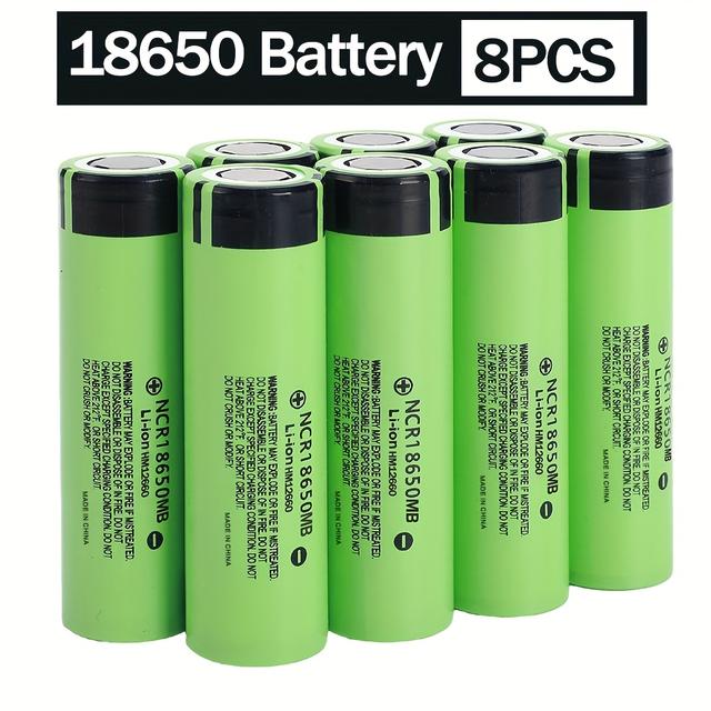 TEMU Set Of 8 Genuine 3500 Mah Rechargeable 18650 Lithium Batteries Suitable For 3.6v Devices