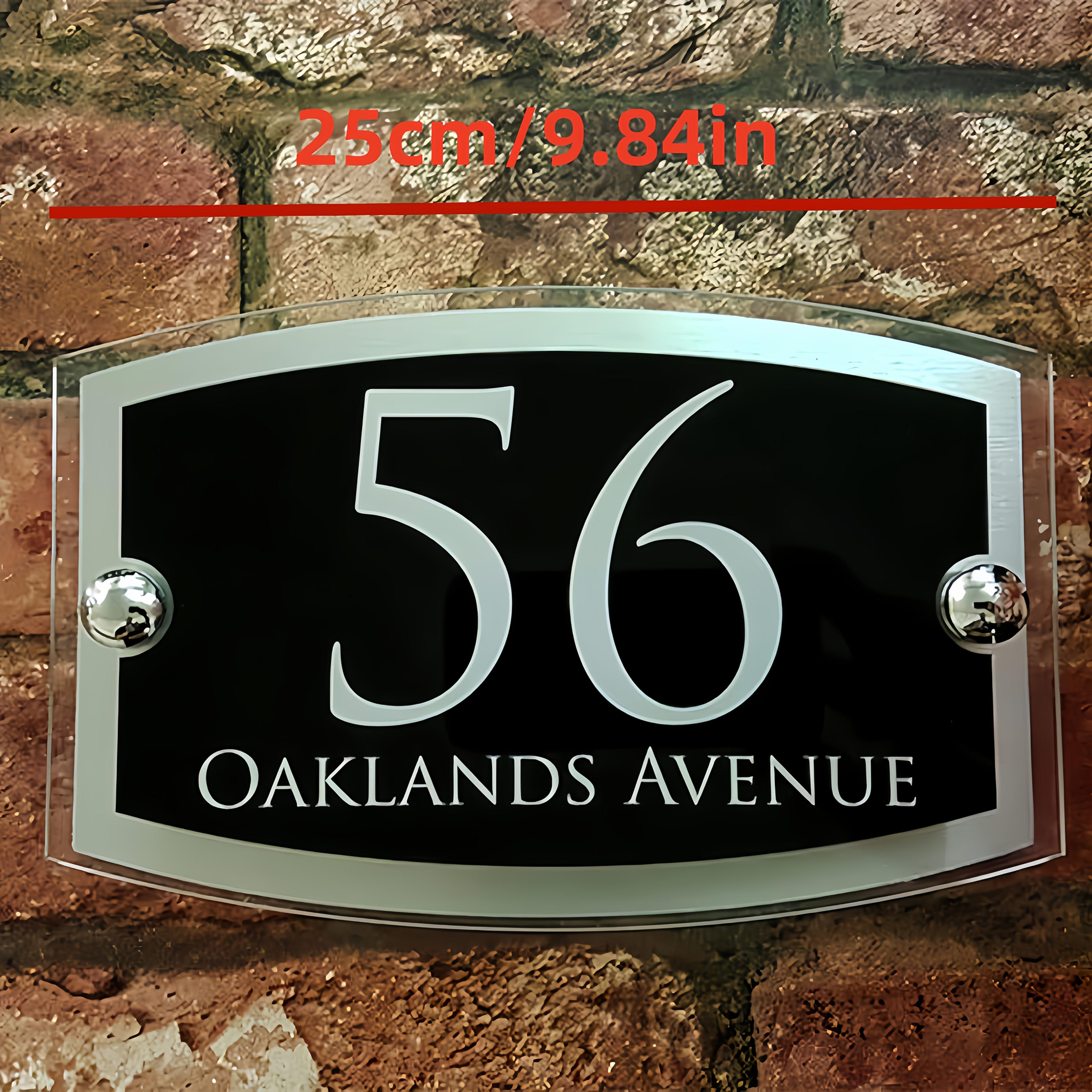 TEMU Custom Double-layer Number Sign With Stainless Steel Mounting Screws - Wall-mounted, No Battery Needed - Outdoor Decor