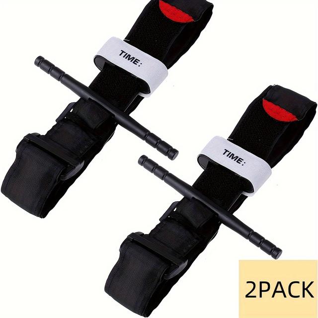 TEMU Set Of 2 Self-adhesive Metal Turnstile Harnesses For Emergency Tourniquet, Designed For Single-handed Arterial With Tape Configuration