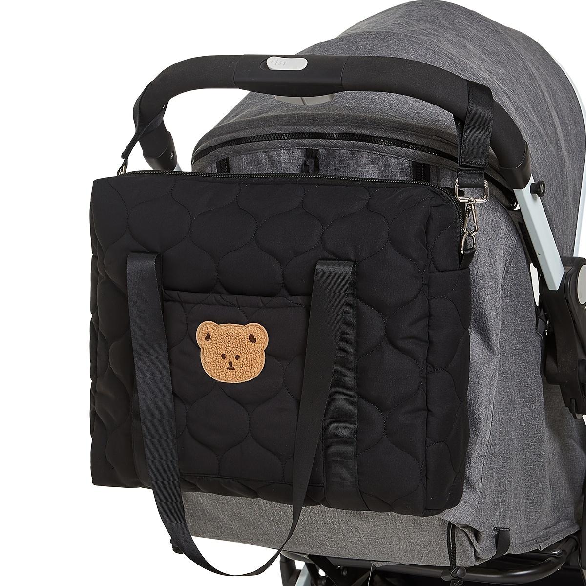 TEMU Black Large Capacity Parent Bag, Portable Going Out Storage Bag, Shoulder Crossbody Bag