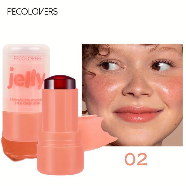 TEMU Beauty Makeup Product Featuring A 3-in-1 Peach Jelly Tint For Eyeshadow, A Moisturizing Long-lasting Matte Rouge For Cheeks, And A Lipstick Stick.