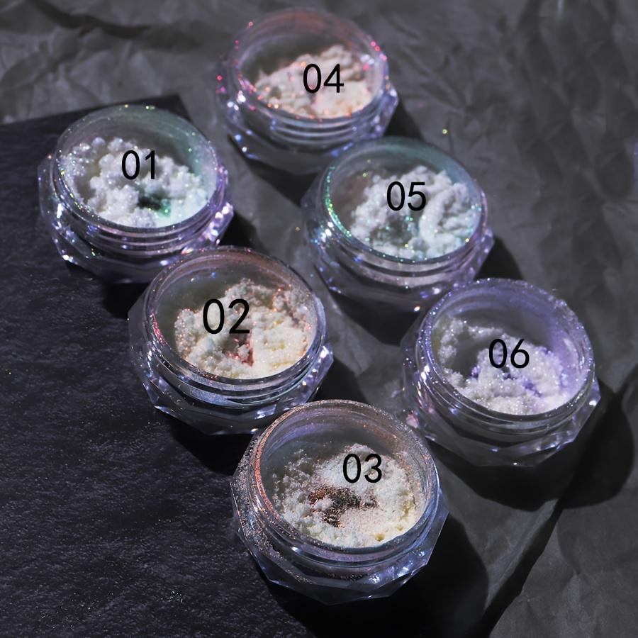 TEMU 6 Art Glitter Translucent White Nail Art Powder Highlighting Powder Nail Nail Ice Powder