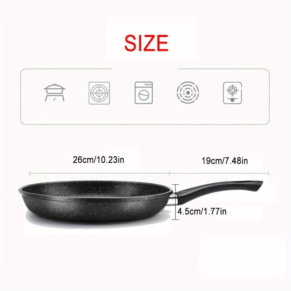TEMU Frying Pan 5-layer Marble Coated Saucepan 26cm Cookware Free Induction Compatible
