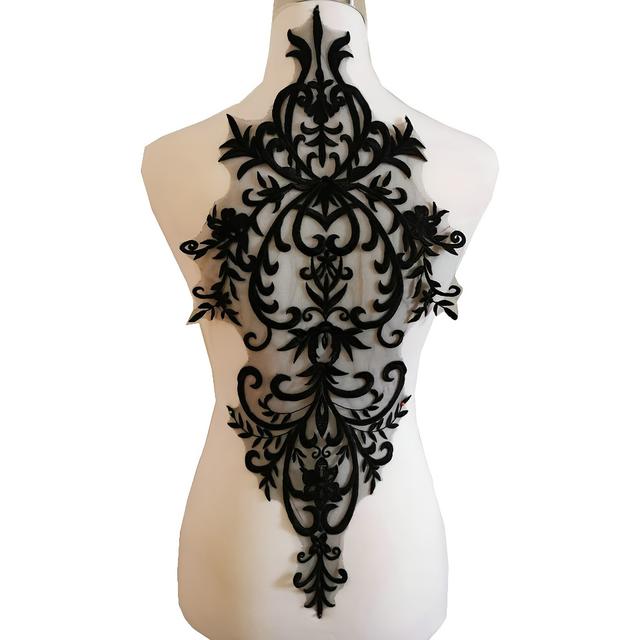 TEMU Un parche bordado de encaje para adornos florales de encaje en la parte trasera de un vestido de novia