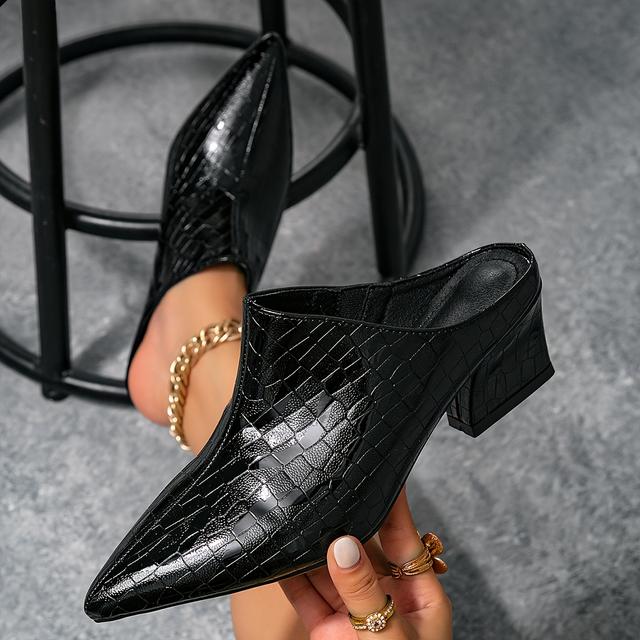 TEMU أحذية نسائية أنيقة بدون رباط بكعب عالي - مقدمة مدببة، نعل PU مبطّن ونعل TPR مانع للانزلاق - مناسبة للمكتب والحفلات والسهرات - أحذية سليكة متعددة الاستخدامات لجميع