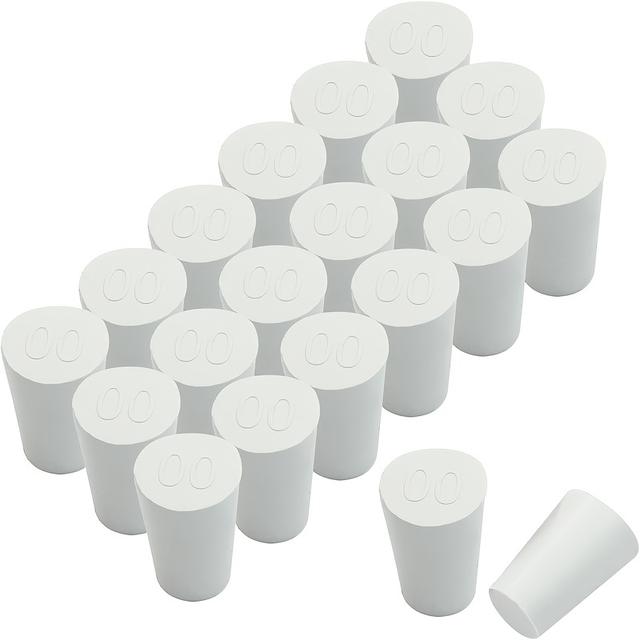 TEMU 20ks Bílé Gumové Korkové Zátky - Odolné Uzavírání Laboratorních Lahví pro Vědecké Experimenty