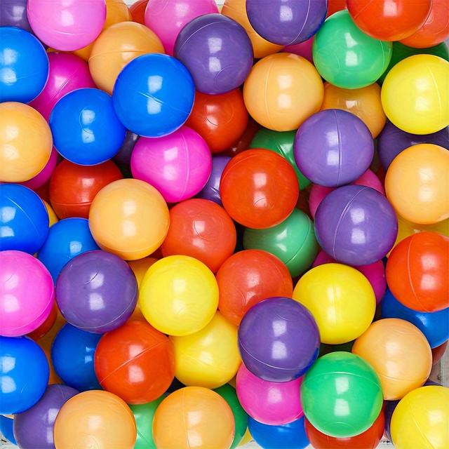 TEMU 50pcs Soft Play Balls For Ball Pits & Play Tents - Plastic, Outdoor Fun (assorted Colors)