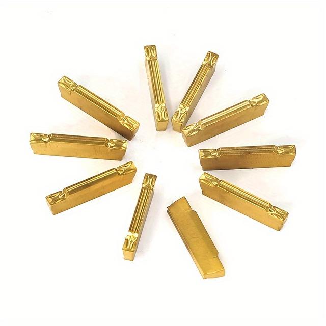 TEMU Mgmn200 Carbide Grooving Inserts Carbide Inserts 10pcs/pack, Multilayer Coated Cnc Carbide Lathe Inserts For Mgehr/mgivr Lathe Grooving Cut-off Tool