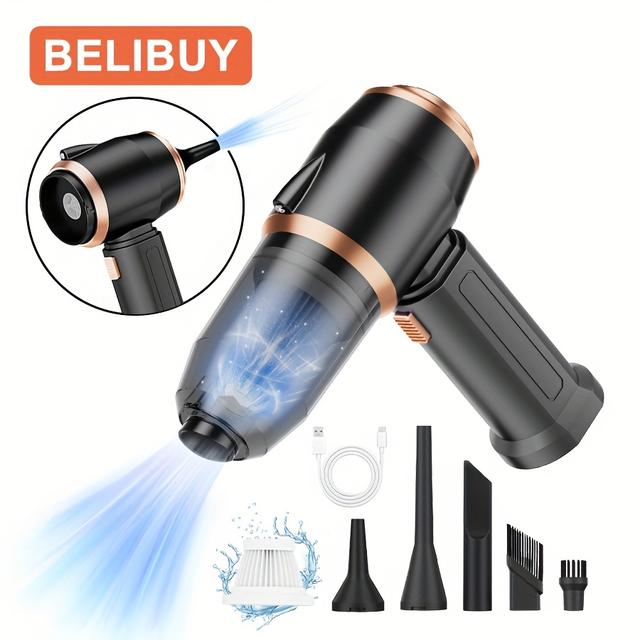 TEMU 강력한 흡입력을 가진 경량 무선 휴대용 진공 청소기, 집과 모서리와 틈새를 쉽게 청소할 수 있으며, 애완동물 털 및 기타 먼지를 빠르게 제거하여 집안을 깨끗하고 빠르게 청소할 수 있습니다