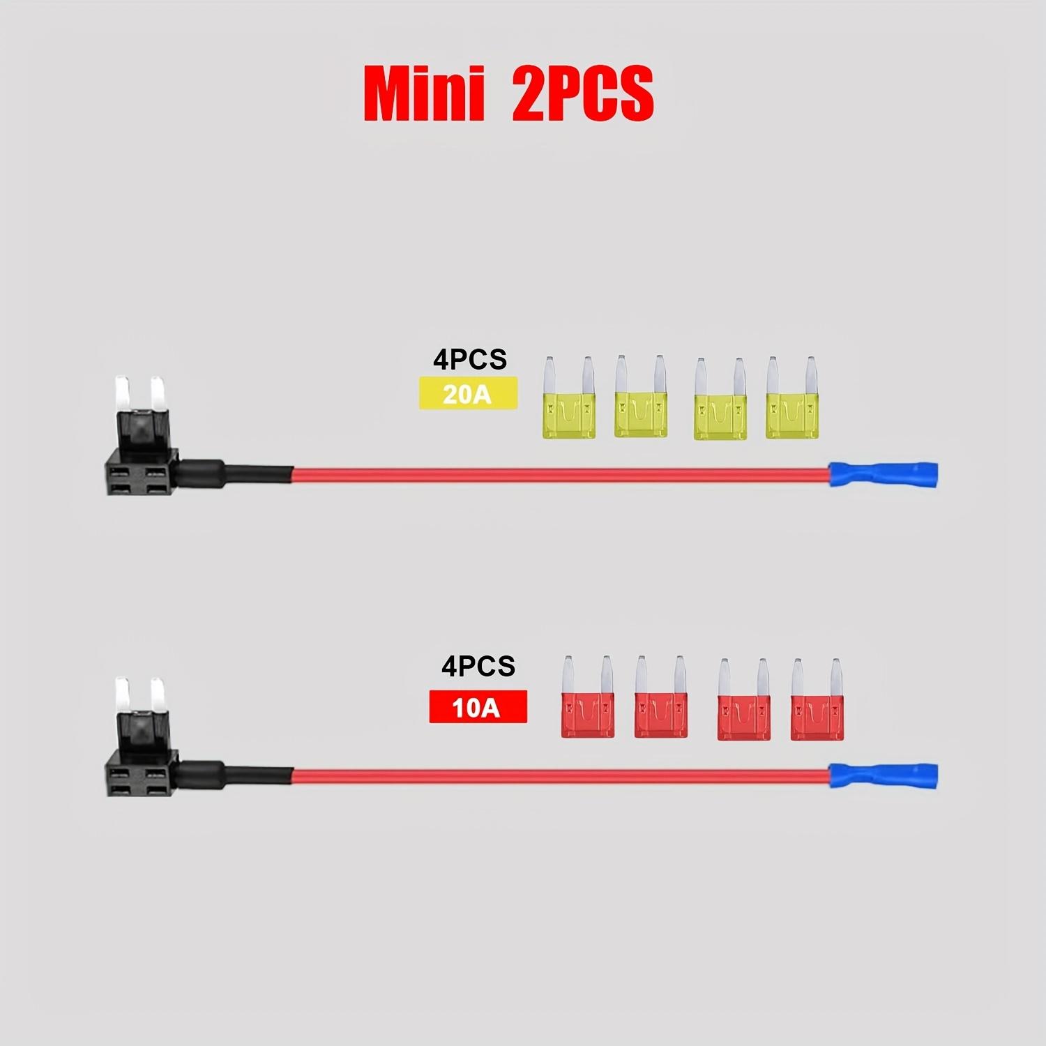 TEMU Mini Blade Type Fuse Holder With 10a, 20a Fuses - Tap Adapter For Mini Blade Fuse With Plug-in Car Circuit Fuse 2 Sets, Jyft