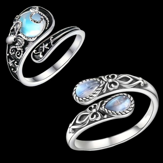 TEMU 2pcs Rings, Vintage Bohemian Adjustable Octopus Ring + Bohemian Patterned Adjustable Ring, Suitable For Wearing In All , Perfect For Holidays, Weddings, Parties, Back-to-, Thanksgiving