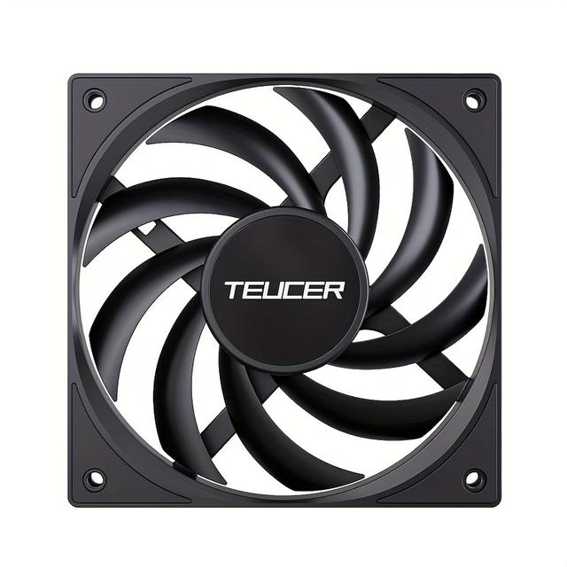 TEMU Ultra-Leiser 120mm Schlanker PC-Gehäuseventilator mit PWM-Technologie, FDB-Lager - Netzkabel Inklusive
