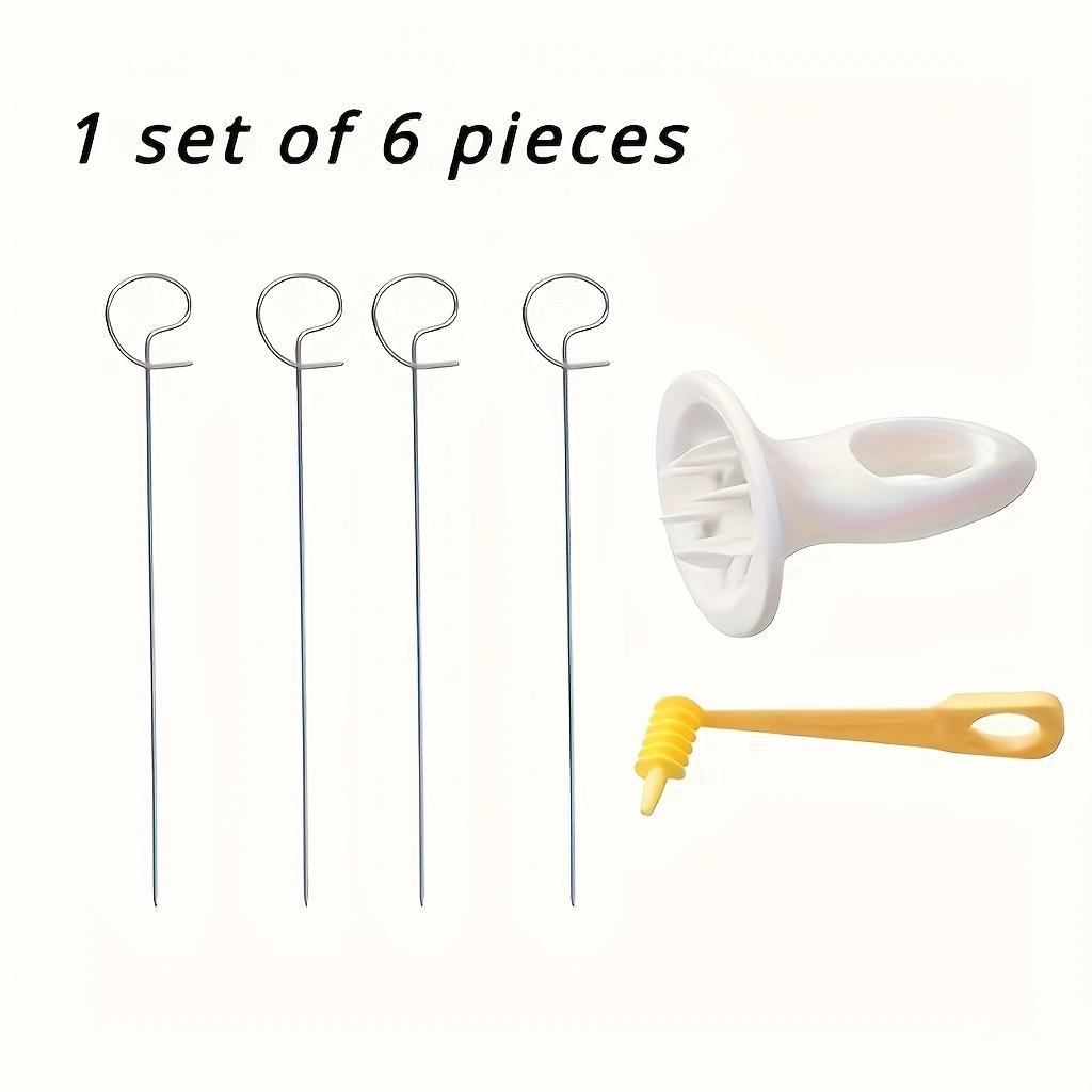 TEMU 6pcs Set Multifunctional Spiral Potato Slicer, Stainless Steel Manual Tornado Twister Vegetable Cutter For Bbq, Camping Kitchen Tools, No Flint Or Magnesium Rod Included