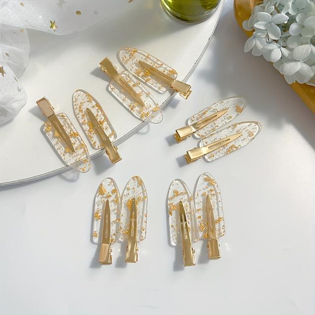 TEMU Set Of 10 No Bend Hair Clips For Women And, Pink Acrylic Acetic Hair Styling Pins, Small Pins, Seamless Bang Hair Barrettes, Hair Additions