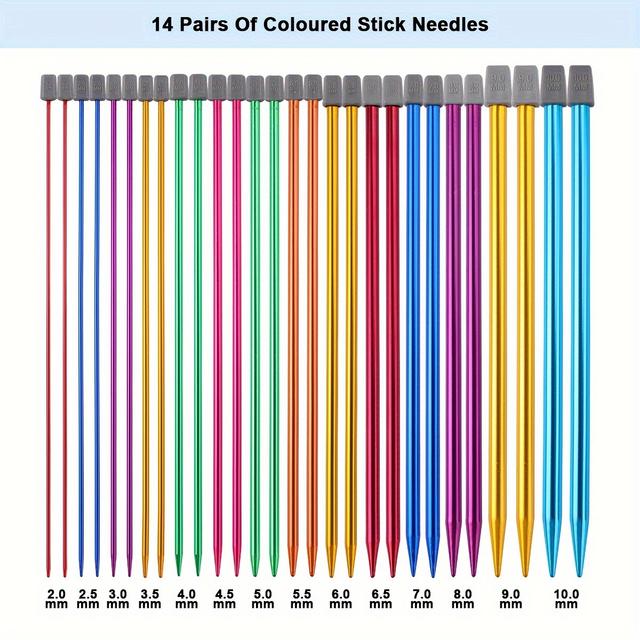 TEMU 14 de Agujas de Tejer Interchangeables de , Agujas de Plástico de 25cm para Tejer Suéteres, Chales, Bufandas - Suministros de Tejer Amigables con la Artritis