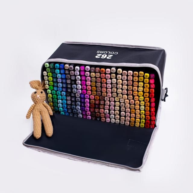 TEMU 262pcs Art Markers, Double Head Drawing Pens For Artists Adults Sketching, Quick Drawing, Coloring, Highlighting, Illustration, Anime Design, Art Sketch Drawing Marker Pen Set