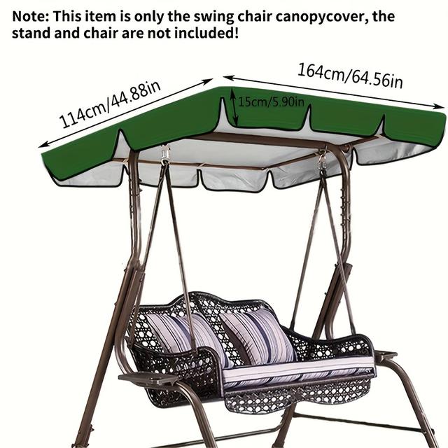 TEMU 1 Outdoor Swing Canopy, Made Of High-quality And Durable Oxford Cloth, With Adjustable Straps - Black Garden Furniture Protector For Swings, Rocking Chairs And Hanging Seats