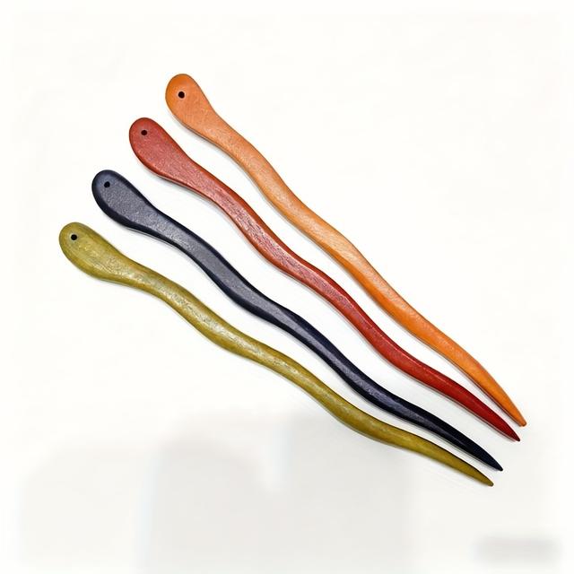 TEMU 4 Ручної роботи шпильки для волосся - Елегантні китайські шпильки, ідеальні для богемного або дзен- зачісок - Повсякденні аксесуари