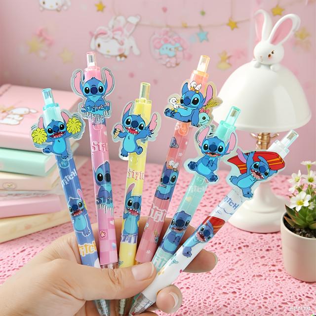 TEMU Set di 6 penne a sfera a tema Disney, con punta creativa da 0.5 mm, ad asciugatura rapida, design , come regalo, , per compiti di scrittura, esami e come idea regalo per le feste
