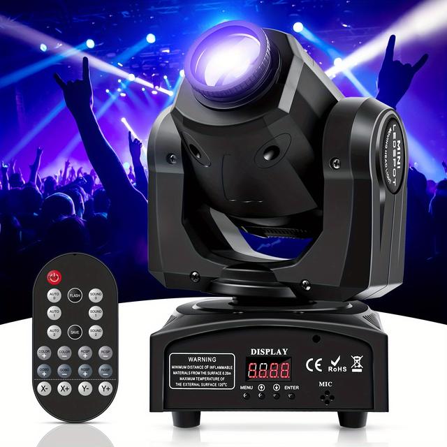 TEMU Foco LED de 150W RGBW con Gobo | Iluminación de Escenario DJ Disco DMX, Aleación de Aluminio, Fuente de Alimentación, 110V/220V