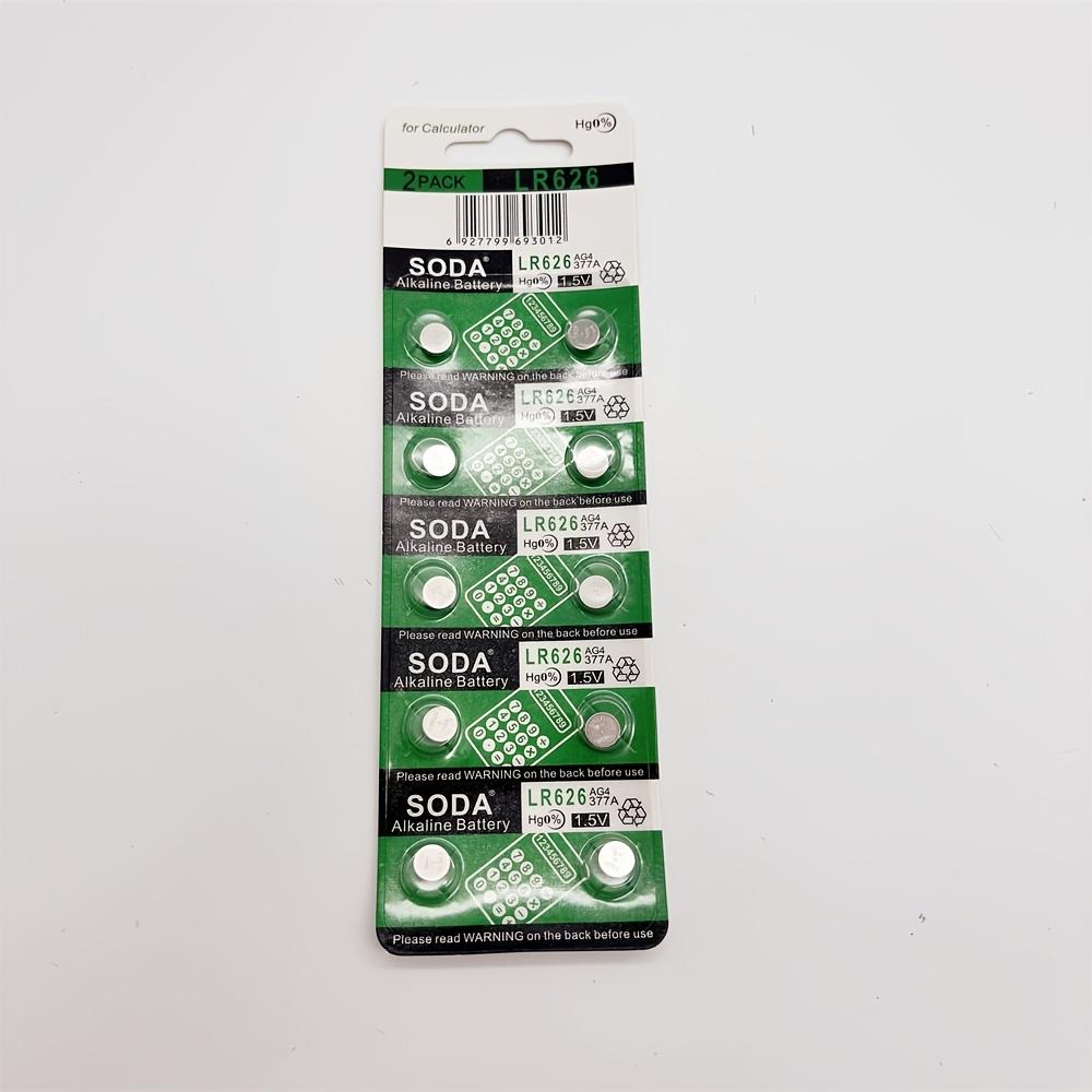 TEMU 10 Ag4 Lr626 Sr626w 377 Alkaline Button Cell Batteries, 1.5v Disposable Button Batteries, Suitable For Electronic Watches, Clocks, Rv Batteries, Etc