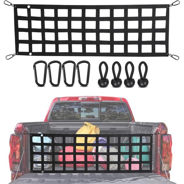 TEMU 1 Set Heckklappen-Netz, passend für Ford, Toyota, GMC, Dodge, RAM und JEEP - Ideal für LKW-Besitzer. Diese Heckklappen-Verlängerungsnetze, mit den Maßen 60" x 18"