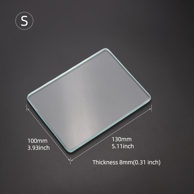 TEMU Premium Leathercraft Glass Pad - 8mm , High-strength Tempered Glass With Rounded For Diy Polishing & Crafting